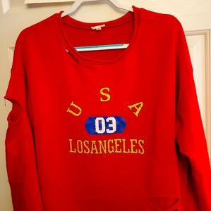 POL NWOT SMALL DISTRESSED SWEATSHIRT